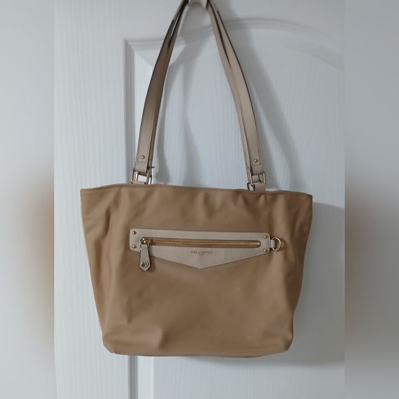 Karl Lagerfeld Purse,16 x 10.5 x 5in. Lots of Life Yet, Canvas, Good Condition - Picture 3 of 9